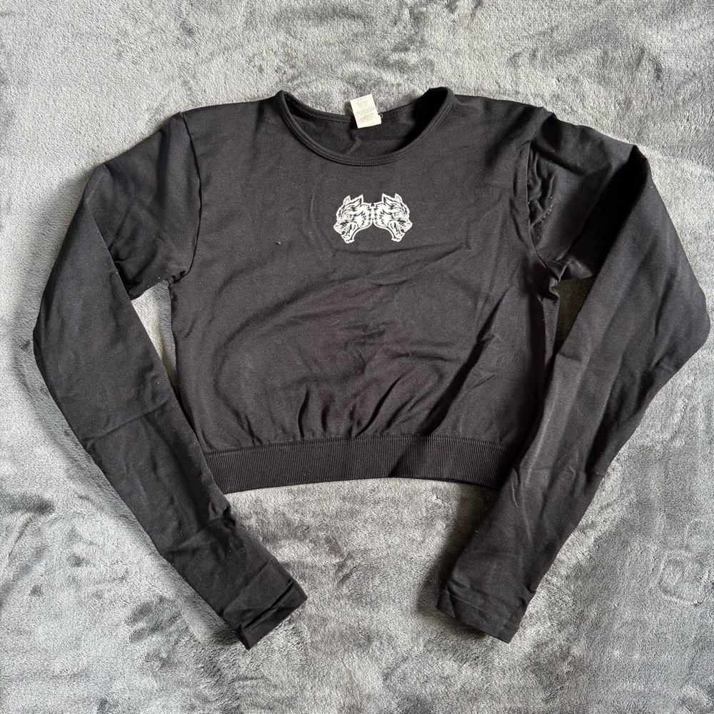 Darc Sport Black Long Sleeve crop compression Tee
